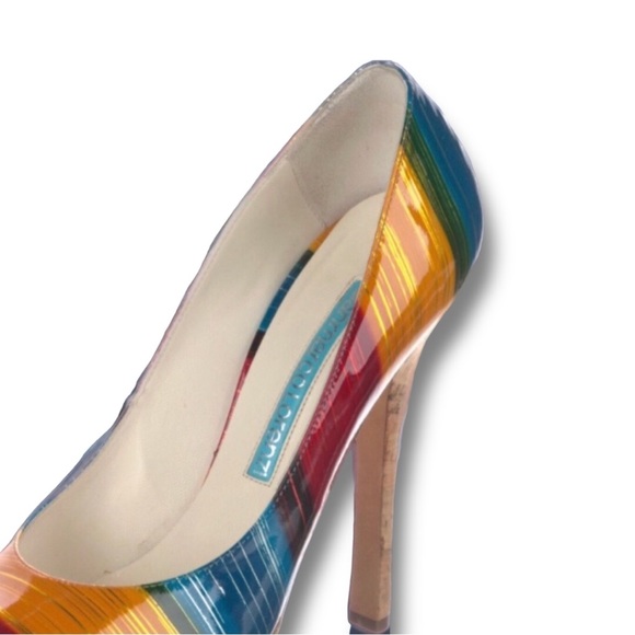 Gianmarco Lorenzi Multi Color Patent Leather Size US 9|IT 39 Excellent Pre-Loved - Picture 4 of 9